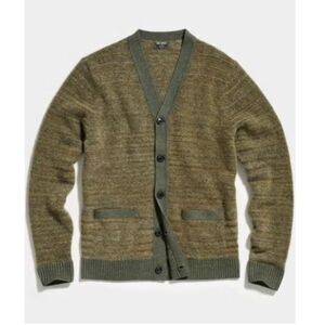 TODD SNYDER Alpaca Men's Cardigan in Olive
